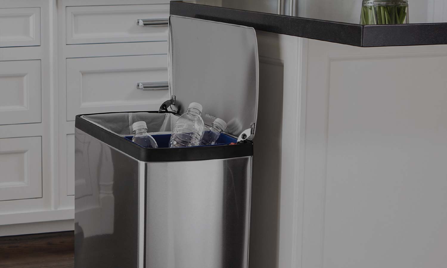 Dual Trash Cans - Two Compartment Recycling Bins