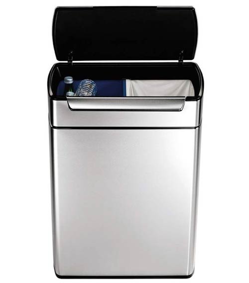 Best Dual Trash Cans Top 10 Two Compartment Recycling Bins Kitchen Trash Can Simplehuman Rectangular Touch Bar Recycler
