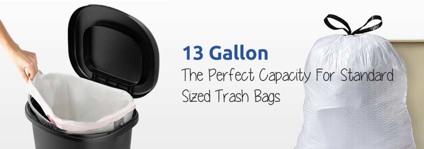 Best 13 Gallon 50 Liter Trash Cans, What Is A Normal Kitchen Trash Can Size
