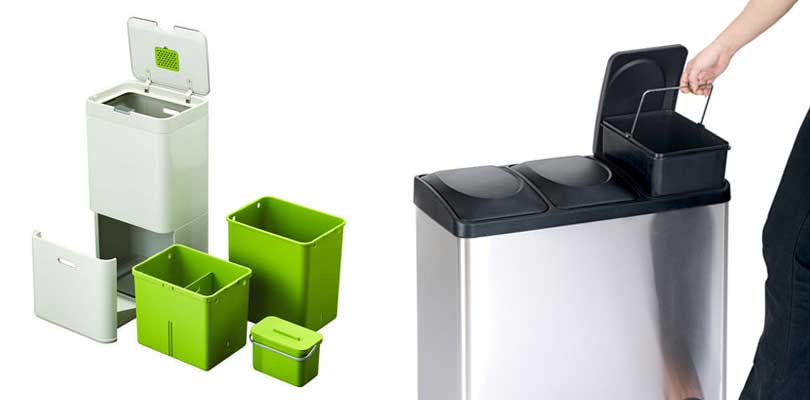 Split Containers, Trash and Recycling Containers