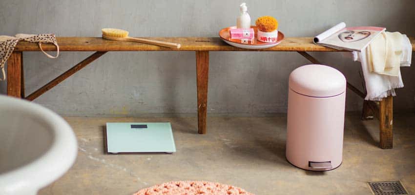 Small Trash Can For Bathroom And Restroom Recycling Bin Guide Pink Step On Trash Can