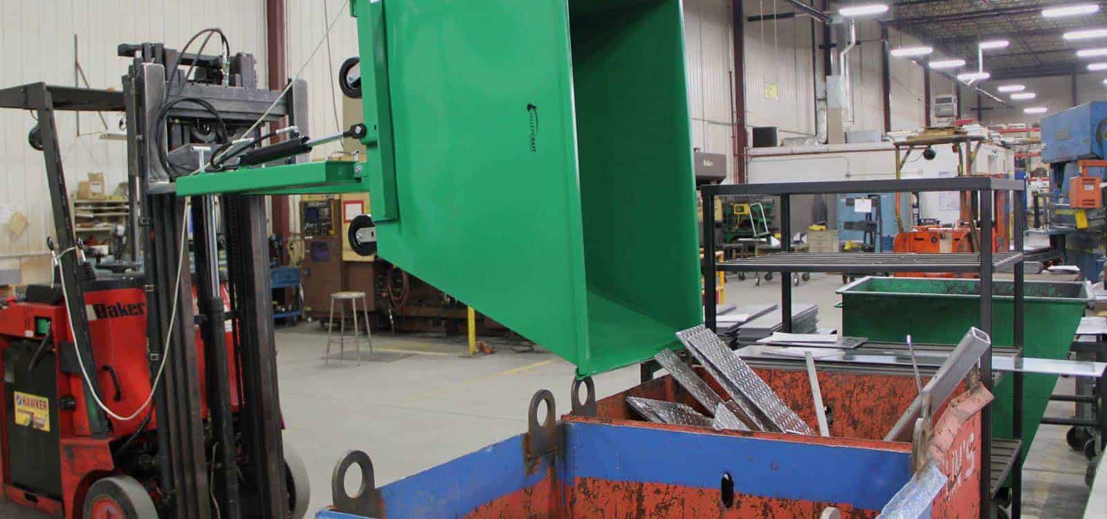 Self Dumping Hopper For Forklift Truck Scrap Metal Hoppers