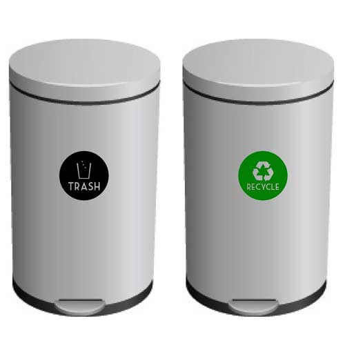 Compostables stickers for bin 100mm waterproof vinyl caravan Garbage Recycling 
