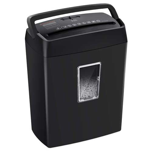 Basics 15 Sheet - New model Cross Cut Paper and Credit Card CD  Shredder With 6 Gallon Bin, Black