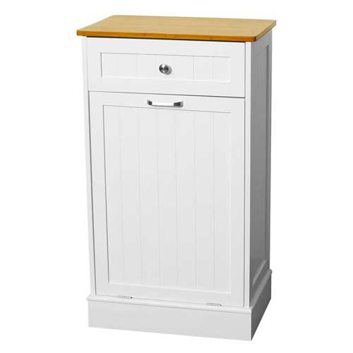 Vecelo Tilt Out Trash Bin Cabinet Wooden with Negative Ion and Deodorizing Kitchen  Trash can Laundry Sorter & Reviews